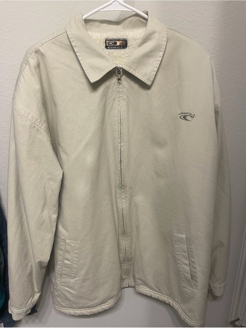 O'Neill Men's Off-White Zip-Front Windbreaker Jacket